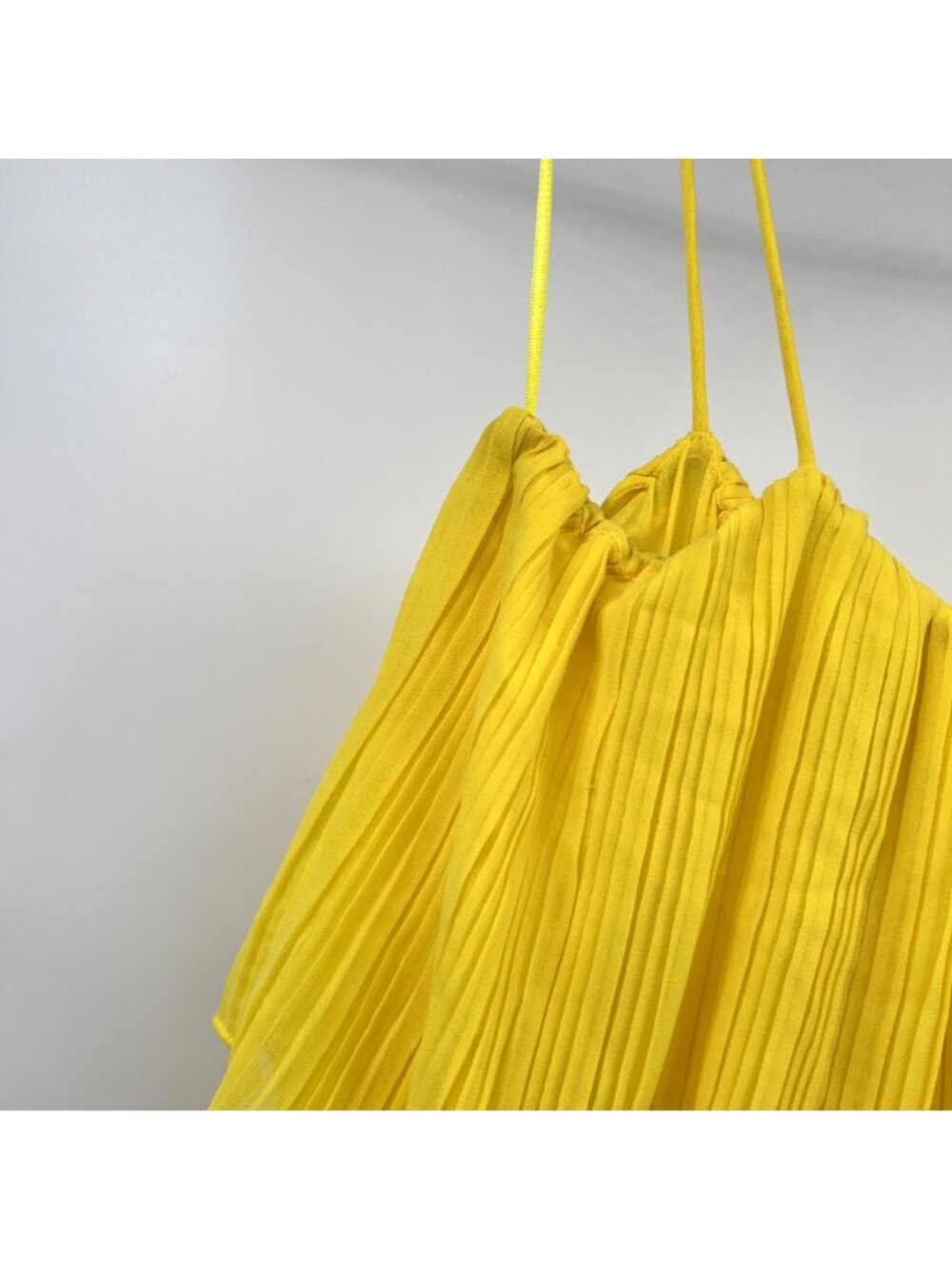 Zara Womens Pleated Jumpsuit Sleeveless Wide Leg Yellow Size Small - Picture 6 of 10